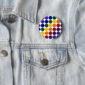 Rainbow Polka Dots on White Ronde Button 5,7 Cm (In situ)