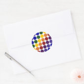 Rainbow Polka Dots on White Ronde Sticker (Envelop)