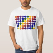 Rainbow Polka Dots on White T-shirt (Voorkant)