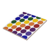 Rainbow Polka Dots on White Tegeltje (Zijkant)