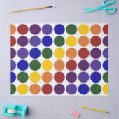 Rainbow Polka Dots on White Tissue Paper Tissuepapier (Craft)