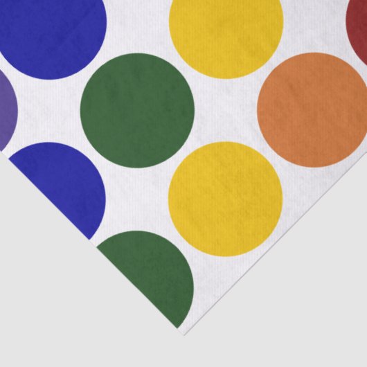Rainbow Polka Dots on White Tissue Paper Tissuepapier (Detail)