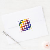 Rainbow Polka Dots on White Vierkante Sticker (Envelop)