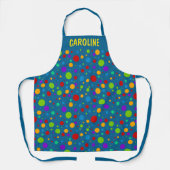 Rainbow Polka Dots op Blue Custom Schort (Voorkant)