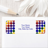 Rainbow Polka Dots op wit retouradres label (Insitu)