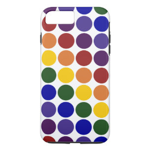 Rainbow Polka Dots op witte iPhone 8/7 Plus Hoesje