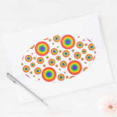 Rainbow Polka Dots Ovale Sticker (Envelop)