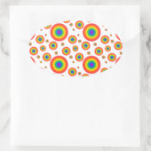 Rainbow Polka Dots Ovale Sticker (Tas)