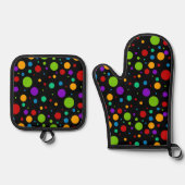 Rainbow Polka Dots Ovenwant & Pannenlap Set (Voorkant)