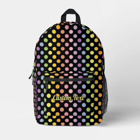 Rainbow Polka Dots Pattern Bedrukte Rugzak (Voorkant)