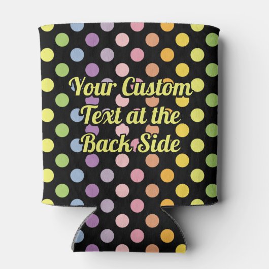 Rainbow Polka Dots Pattern Blikjeskoeler (Achterkant)