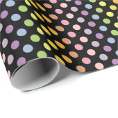 Rainbow Polka Dots Pattern Cadeaupapier (Rol Hoek)