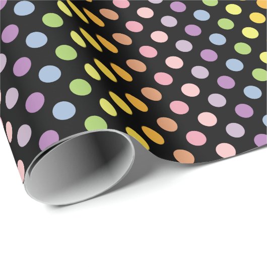 Rainbow Polka Dots Pattern Cadeaupapier (Rol Hoek)