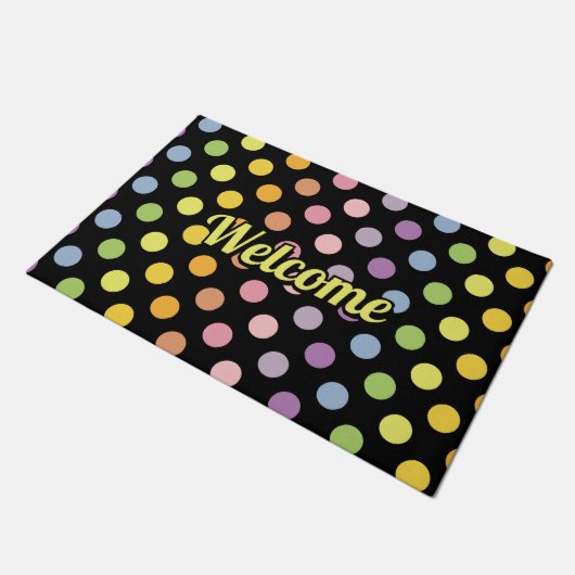 Rainbow Polka Dots Pattern Deurmat (Schuin)