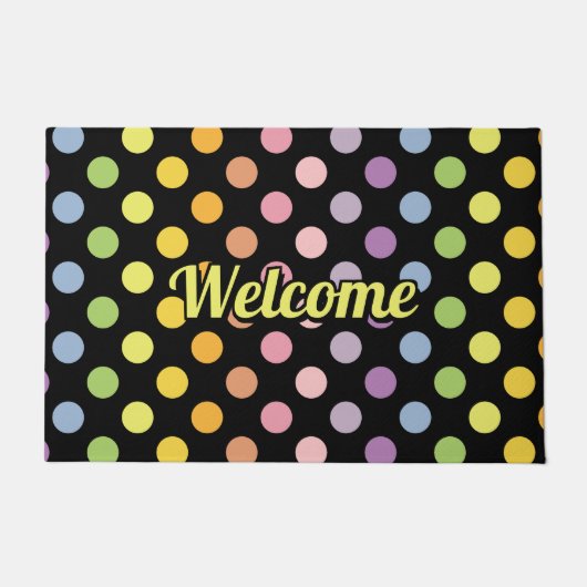 Rainbow Polka Dots Pattern Deurmat (Voorkant)