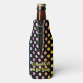 Rainbow Polka Dots Pattern Flesjeskoeler (Fles Achterkant)