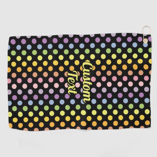 Rainbow Polka Dots Pattern Golfhanddoek (Horizontaal)