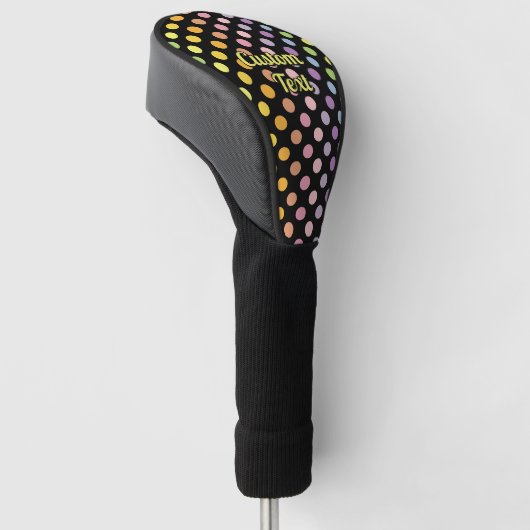 Rainbow Polka Dots Pattern Golfheadcover (Schuin)