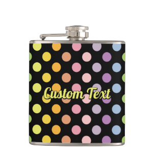 Rainbow Polka Dots Pattern Heupfles