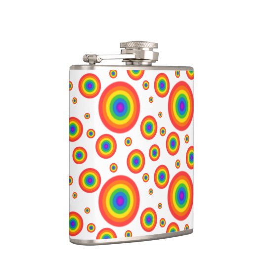 Rainbow Polka Dots Pattern Heupfles (Rechts)