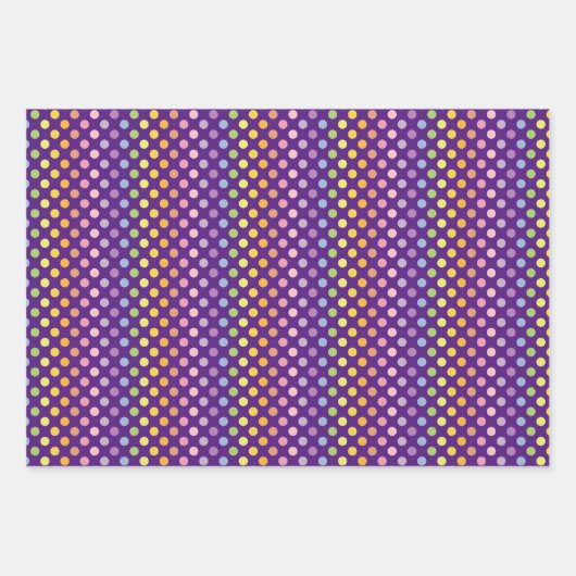 Rainbow Polka Dots Pattern Inpakpapier Vel (Voorkant 3)