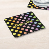 Rainbow Polka Dots Pattern Kartonnen Onderzetters (Schuin)