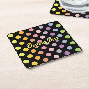 Rainbow Polka Dots Pattern Kartonnen Onderzetters