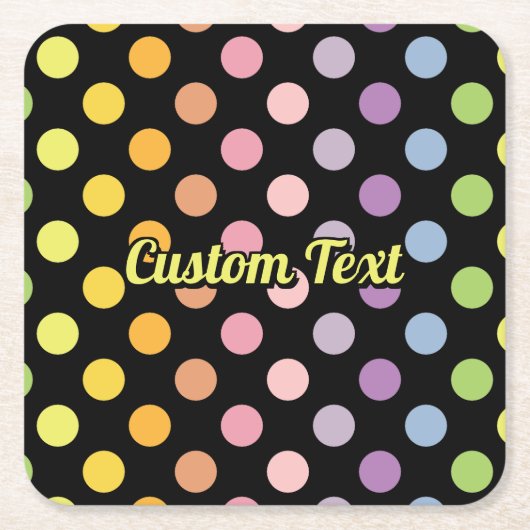 Rainbow Polka Dots Pattern Kartonnen Onderzetters (Voorkant)