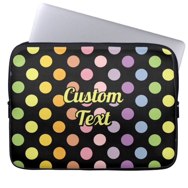 Rainbow Polka Dots Pattern Laptop Sleeve (Voorkant)