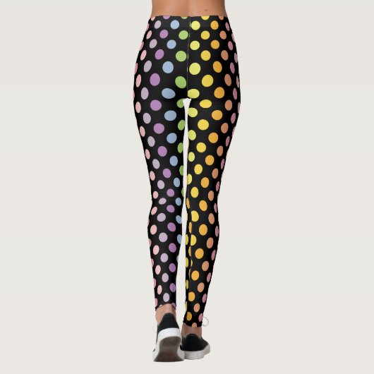Rainbow Polka Dots Pattern Leggings (Achterkant)