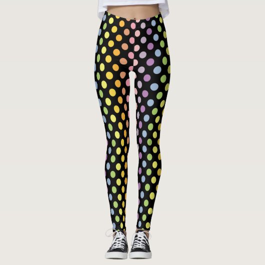 Rainbow Polka Dots Pattern Leggings (Voorkant)