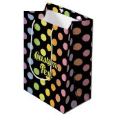 Rainbow Polka Dots Pattern Medium Cadeauzakje (Voorkant Gekanteld)