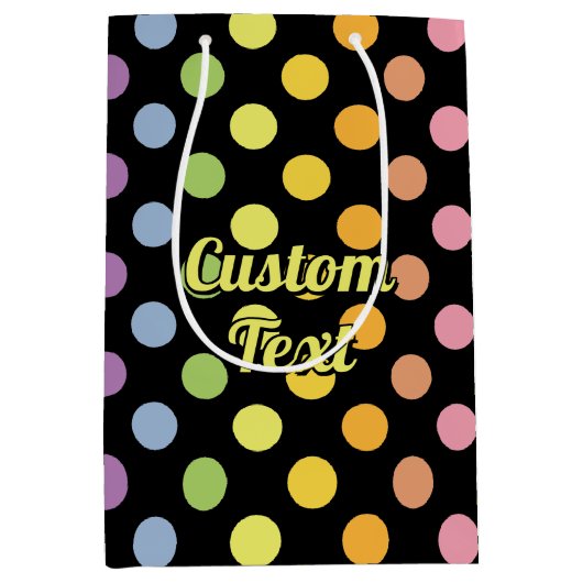 Rainbow Polka Dots Pattern Medium Cadeauzakje (Voorkant)