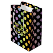 Rainbow Polka Dots Pattern Medium Cadeauzakje (Achterkant Gekanteld)