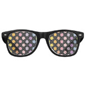 Rainbow Polka Dots Pattern Retro Zonnebril (Voorkant)