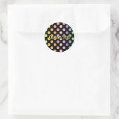 Rainbow Polka Dots Pattern Ronde Sticker (Tas)