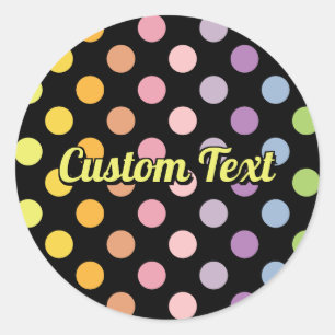 Rainbow Polka Dots Pattern Ronde Sticker