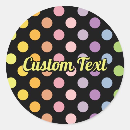Rainbow Polka Dots Pattern Ronde Sticker (Voorkant)