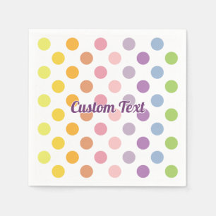Rainbow Polka Dots Pattern Servet