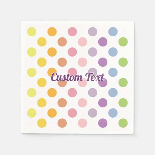 Rainbow Polka Dots Pattern Servet (Voorkant)