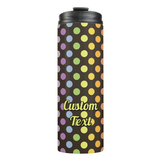 Rainbow Polka Dots Pattern Thermosbeker (Voorkant)