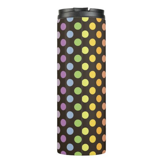 Rainbow Polka Dots Pattern Thermosbeker (Achterkant)