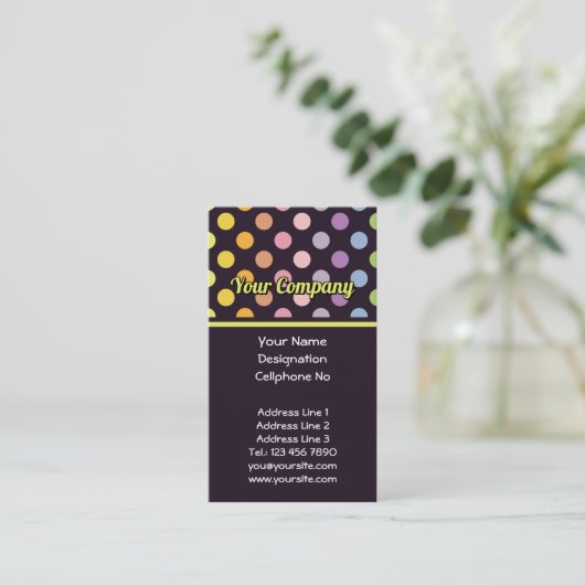 Rainbow Polka Dots Pattern Visitekaartje (Staand voorkant)