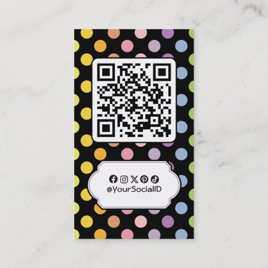 Rainbow Polka Dots Pattern Visitekaartje (Achterkant)