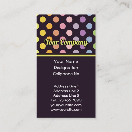 Rainbow Polka Dots Pattern Visitekaartje (Voorkant)