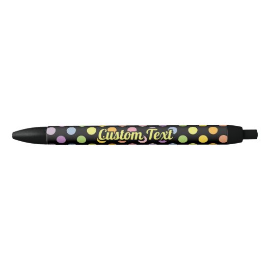 Rainbow Polka Dots Pattern Zwarte Inkt Pen (Voorkant)