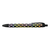 Rainbow Polka Dots Pattern Zwarte Inkt Pen (Bovenkant)