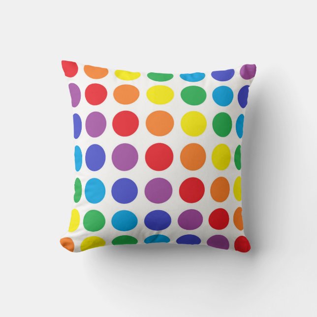 Rainbow Polka Dots Pillow Kussen (Voorkant)