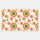 Rainbow Polka Dots Rechthoekige Sticker (Voorkant)