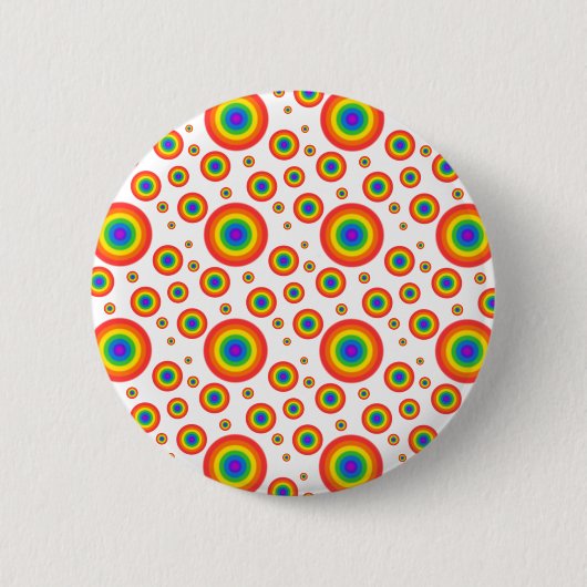 Rainbow Polka Dots Ronde Button 5,7 Cm (Voorkant)